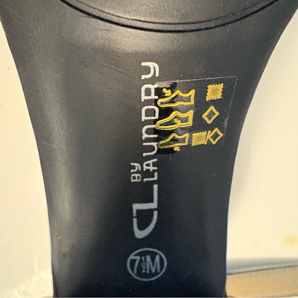 CL By Laundry® Jody Heeled Sandals Black Suede Look - Picture 5 of 5